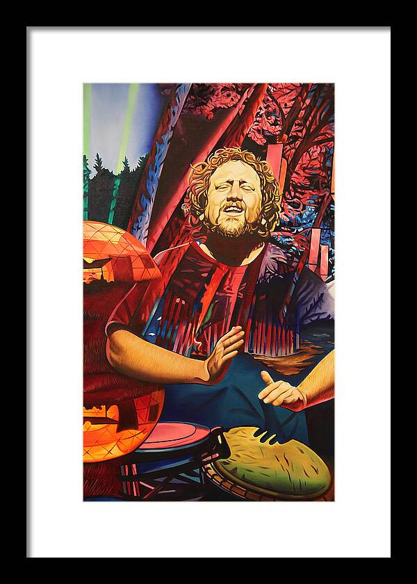 The String Cheese Incident Framed Print featuring the painting Jason Hann at Horning's Hideout by Joshua Morton