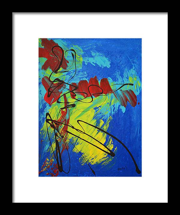 Bold Abstract Framed Print featuring the painting Jazz Baby by Donna Blackhall