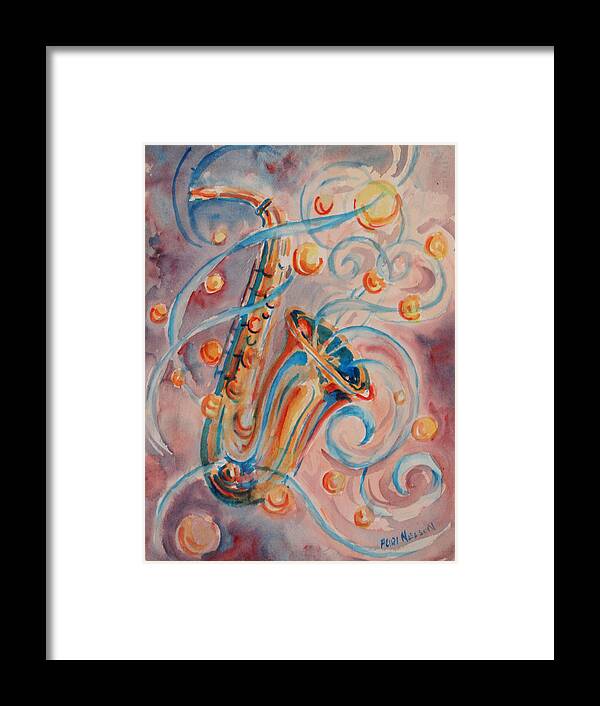 Music Framed Print featuring the painting Jazz by Heidi E Nelson