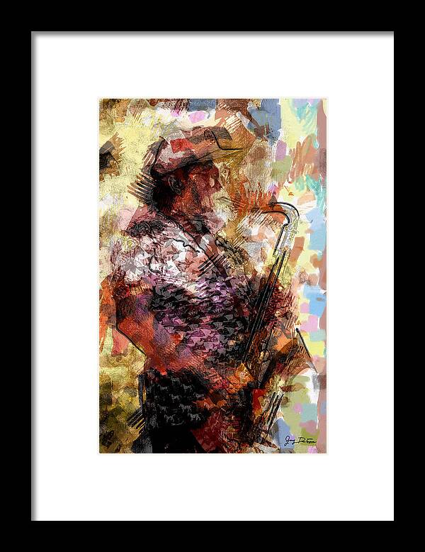 Musician Framed Print featuring the photograph Jazz Sax Player by Gary De Capua