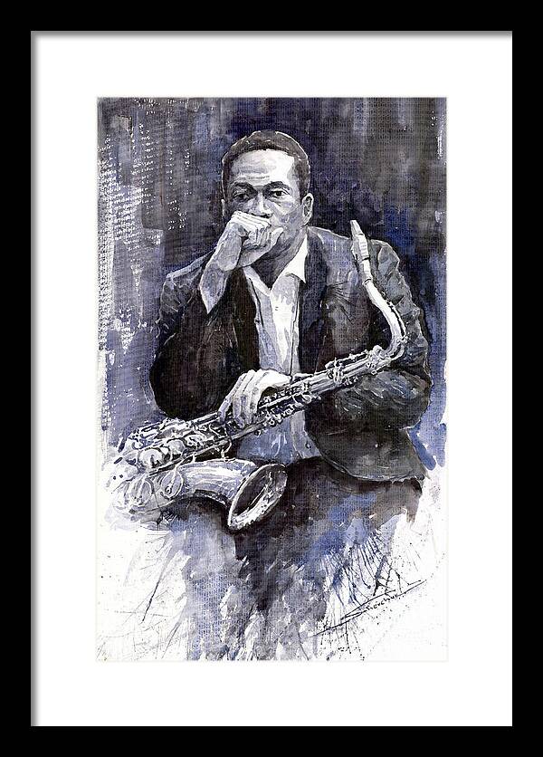 Jazz Saxophonist John Coltrane black by Yuriy Shevchuk