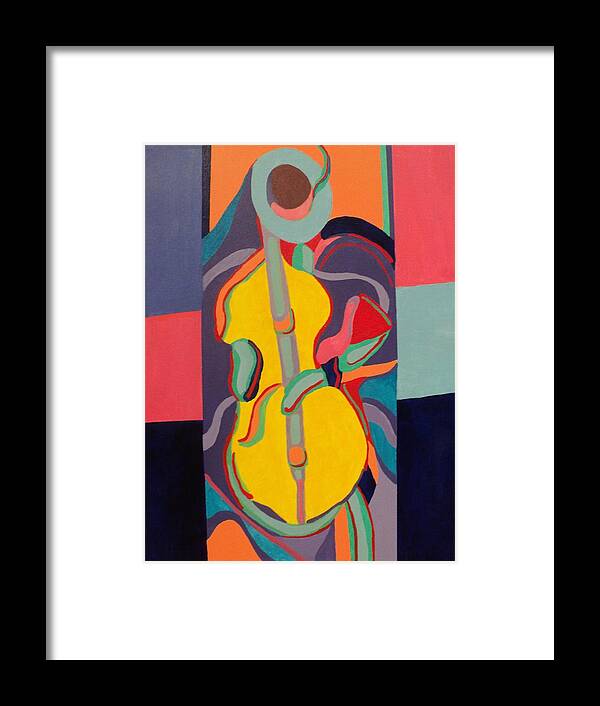 Jazz Framed Print featuring the painting JazzamaTazz Cello by Angelo Thomas