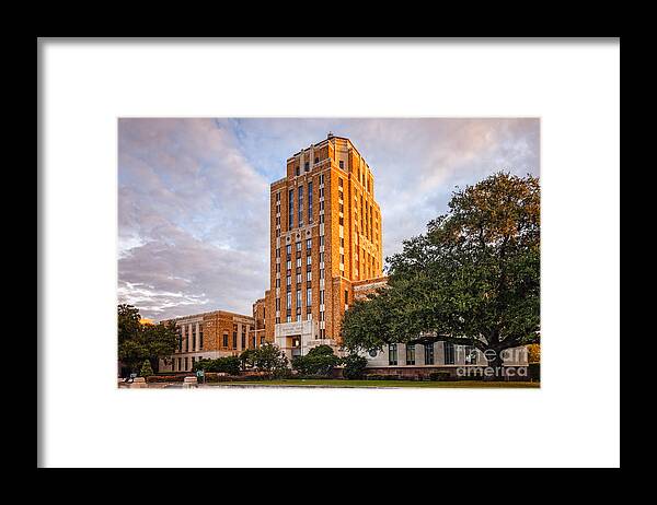 Beaumont Framed Print featuring the photograph Jefferson County Courthouse at Sunrise - Beaumont East Texas by Silvio Ligutti