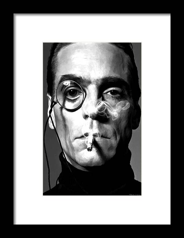 Jeremy Irons Framed Print featuring the digital art Jeremy Irons Portrait by Gabriel T Toro