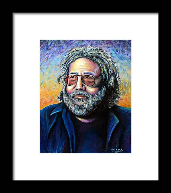 Jerry Garcia Framed Print featuring the pastel Jerry by Jim Figora