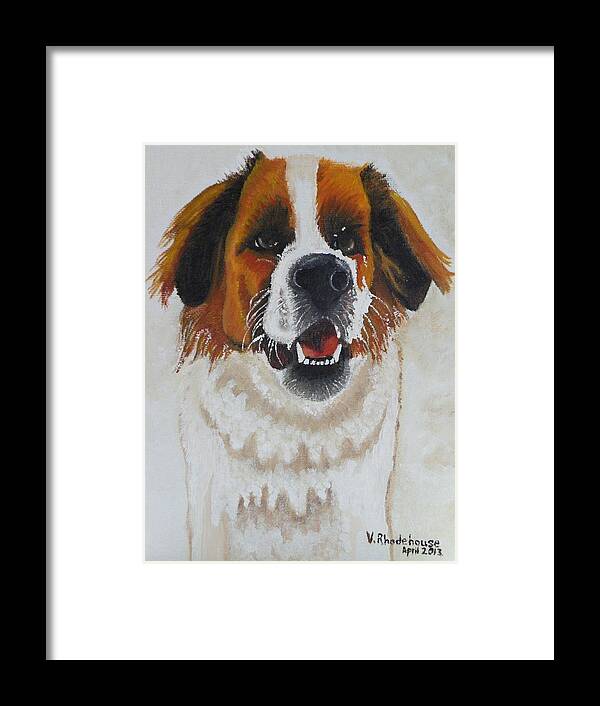 Dog Framed Print featuring the painting Jersey by Victoria Rhodehouse