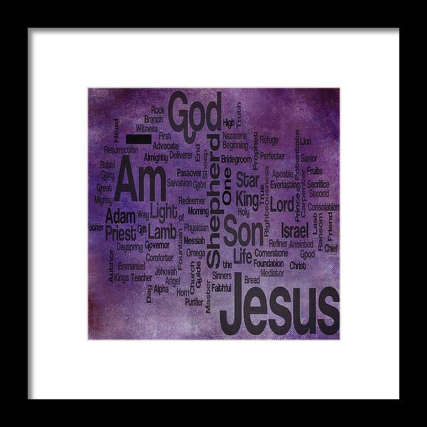 Advocate Framed Print featuring the mixed media Jesus Name 2 by Angelina Tamez