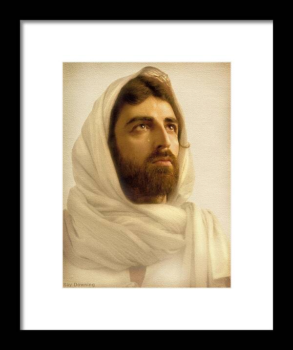 Shroud Of Turin Framed Print featuring the digital art Jesus Wept by Ray Downing