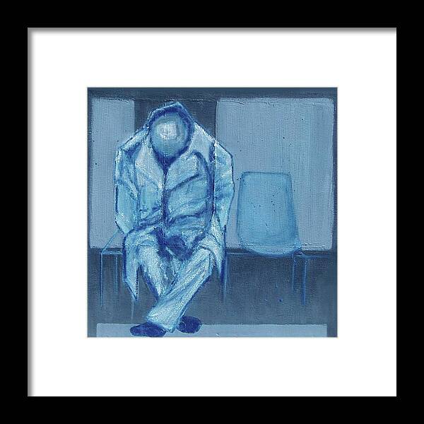 Man Framed Print featuring the painting Jet Lag by Elizabeth Bogard
