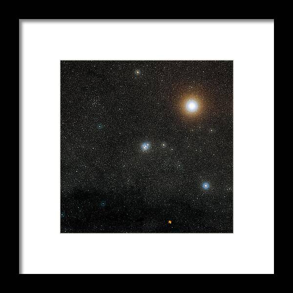 Jewel Box Framed Print featuring the photograph Jewel Box Star Cluster And Mimosa by Esa/hubble And Digitized Sky Survey 2/davide De Martin/european Southern Observatory/science Photo Library