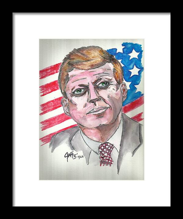 1963 Framed Print featuring the painting JFK by The GYPSY