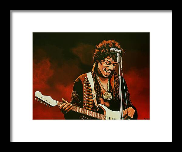 Jimi Hendrix Framed Print featuring the painting Jimi Hendrix Painting by Paul Meijering