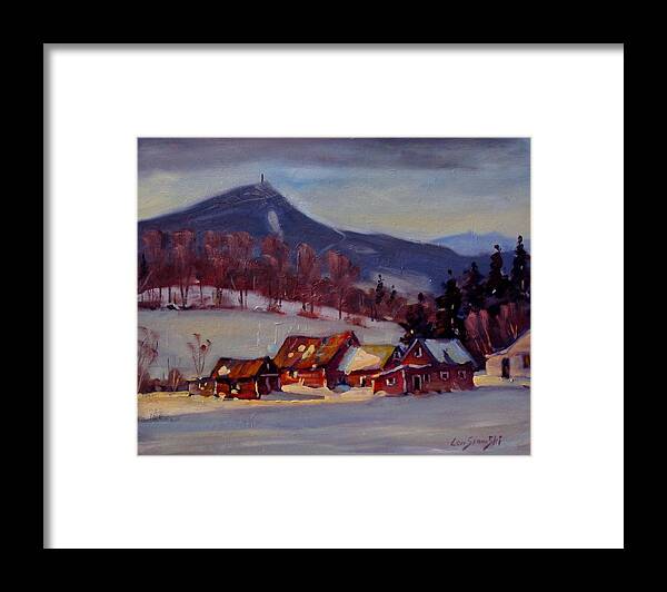 Alibozek Farm Framed Print featuring the painting Jimmie's Place by Len Stomski