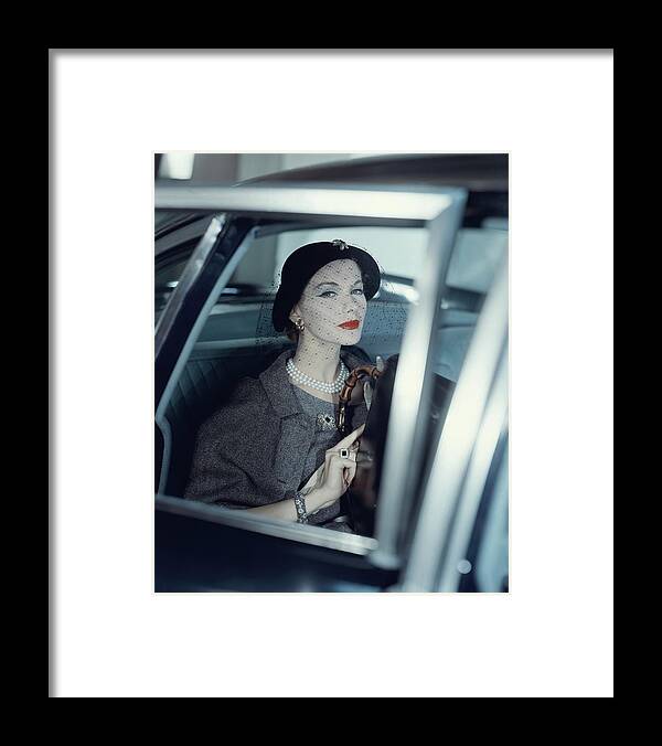 Accessories Framed Print featuring the photograph Joan Friedman In A Car by Clifford Coffin