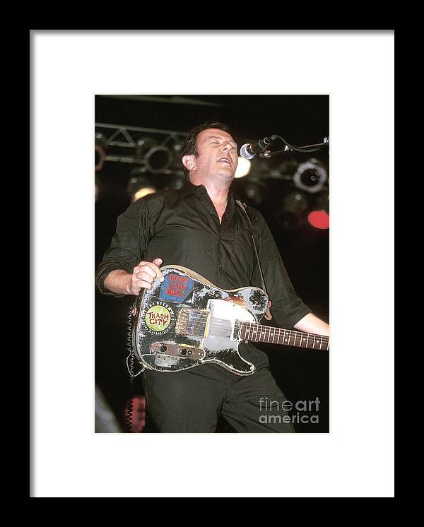 Guitar Framed Print featuring the photograph Joe Strummer and The Mescaleros by Concert Photos