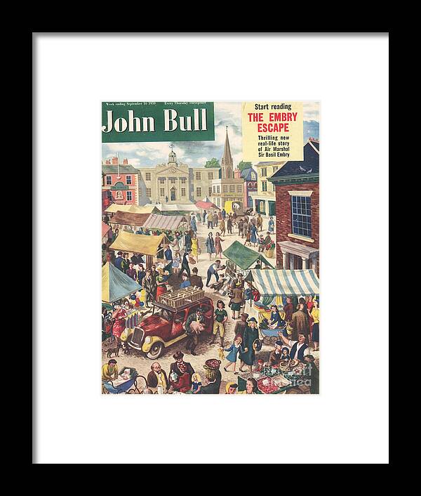 1950s Framed Print featuring the drawing John Bull 1950 1950s Uk Markets Day by The Advertising Archives