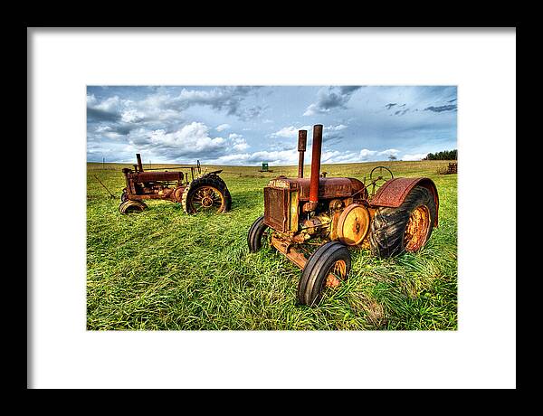 North Carolina Framed Print featuring the photograph John Deere Tractors I - Blue Ridge by Dan Carmichael