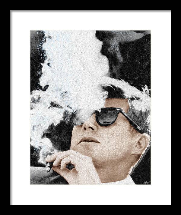 John F Kennedy Cigar and Sunglasses by Tony Rubino