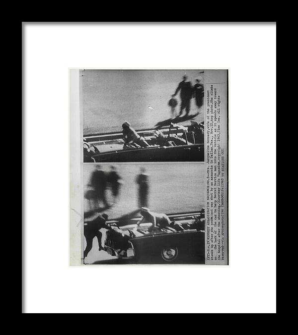Fine Art Prints Framed Print featuring the photograph John Kennedy Dallas Assasintation by Retro Images Archive