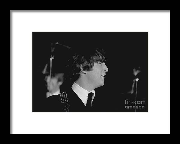 Beatles Framed Print featuring the photograph John Lennon, Beatles Concert, 1964 by Larry Mulvehill