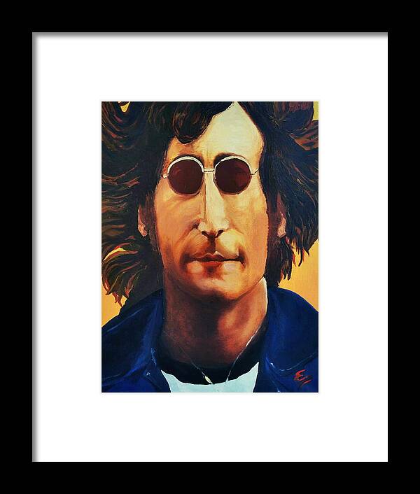 John Lennon Paintings Framed Print featuring the painting John Lennon  by Edward Pebworth