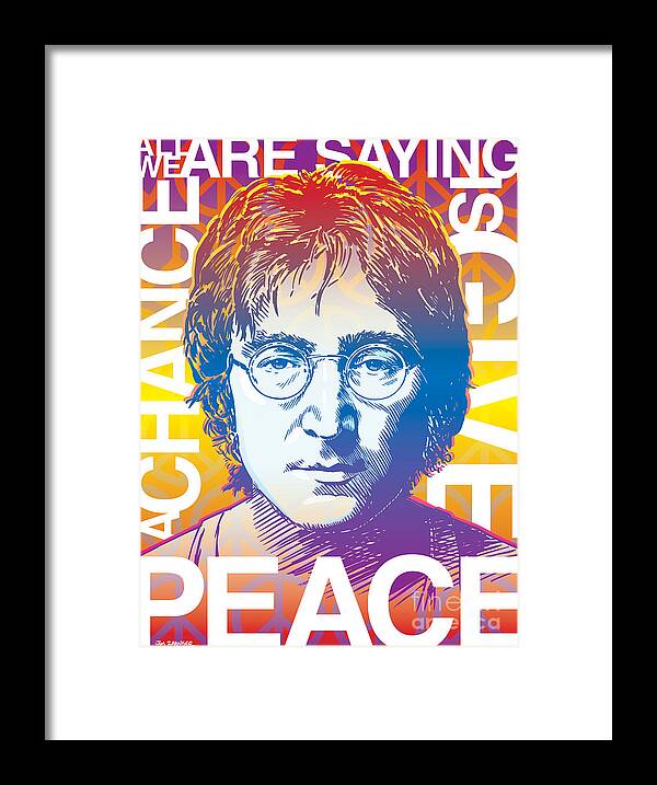 John Lennon Framed Print featuring the digital art John Lennon Pop Art by Jim Zahniser