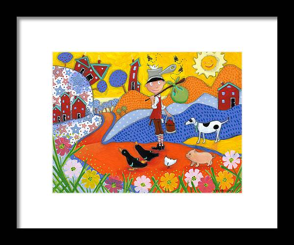 Johnny Appleseed Framed Print featuring the painting Johnny Appleseed by Jacquelin L Westerman