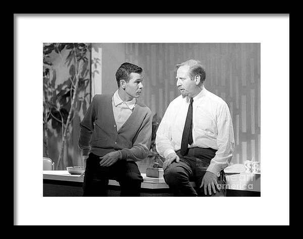 Johnny Carson Framed Print featuring the photograph Johnny Carson with Skitch Henderson by The Harrington Collection