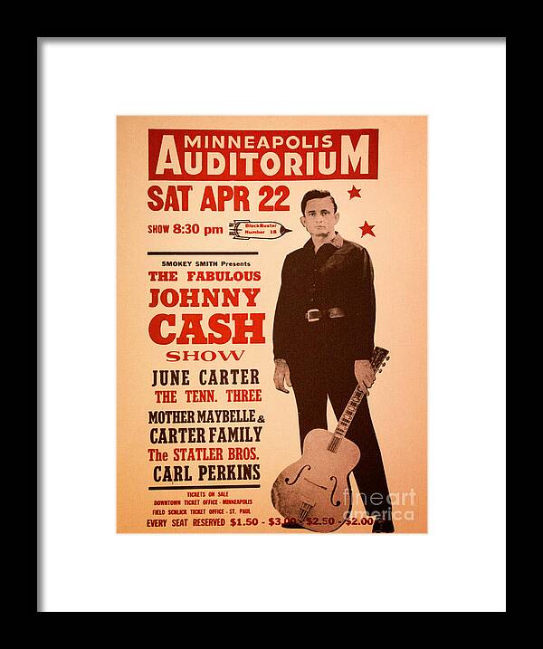 Nashville Framed Print featuring the photograph Johnny Cash by Bob Hislop
