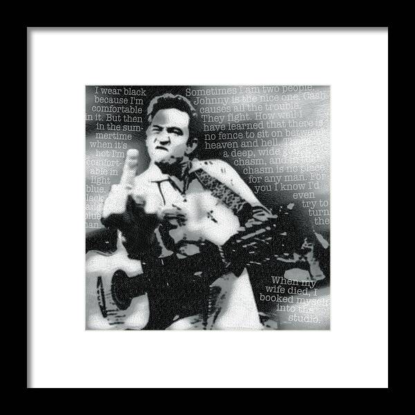 Johnny Cash Framed Print featuring the painting Johnny Cash Rebel by Tony Rubino