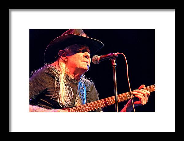 Johnny Framed Print featuring the photograph Johnny Winter by Deborah Ritch