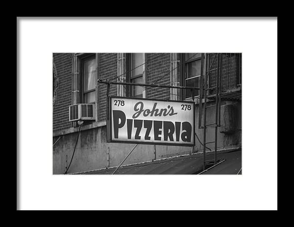 Nyc Framed Print featuring the photograph John's Pizzeria in NYC by John McGraw