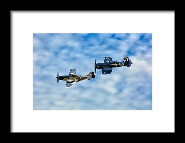 P51d Framed Print featuring the photograph Joint Patrol by Mark Steven Houser
