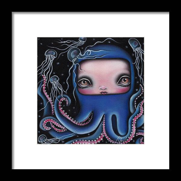 Octopus Framed Print featuring the painting Jolenta by Abril Andrade