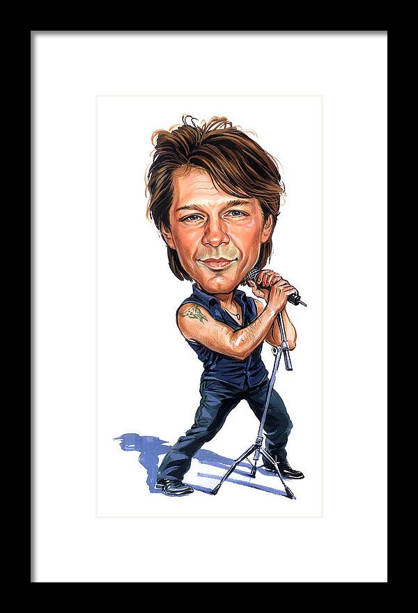 Jon Bon Jovi Framed Print featuring the painting Jon Bon Jovi by Art 
