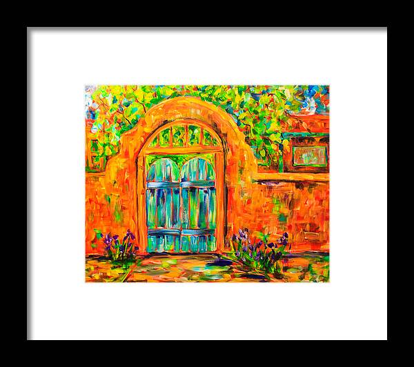Josephina's Gate Framed Print featuring the painting Josephina's Gate by Sally Quillin