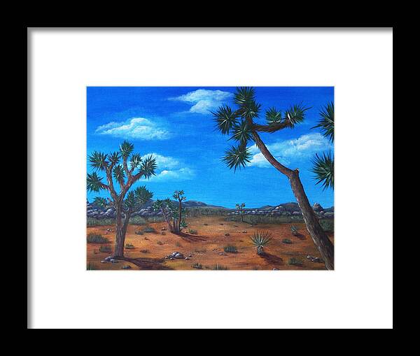 Malakhova Framed Print featuring the painting Joshua Tree Desert by Anastasiya Malakhova