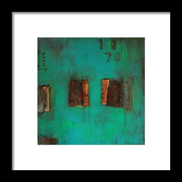 Abstract Blue Framed Print featuring the painting Reflection by Lauren Petit