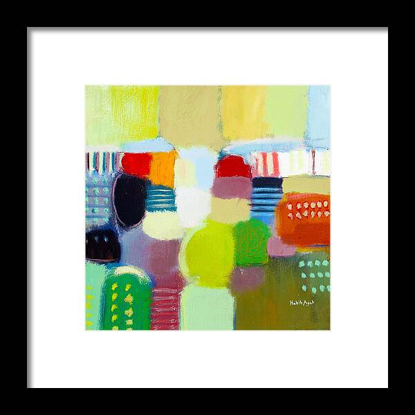 Peace Framed Print featuring the painting joy and peace Abstract colorful art by Habib Ayat