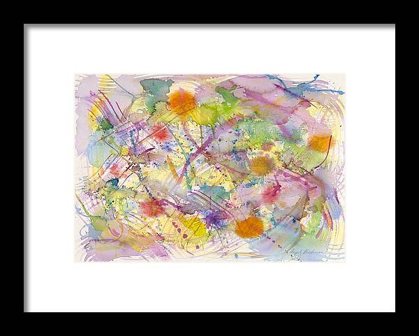 Abstract Framed Print featuring the painting Joyful Harmony by Angela Bushman