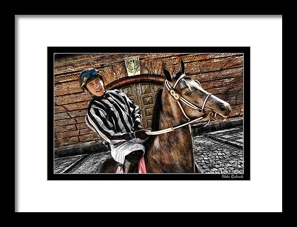 Juan Hermandez Framed Print featuring the photograph Juan Hermandez On Horse Play N Win by Blake Richards