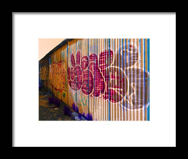 Graffiti Framed Print featuring the photograph July Graffiti 9 by Laurie Tsemak