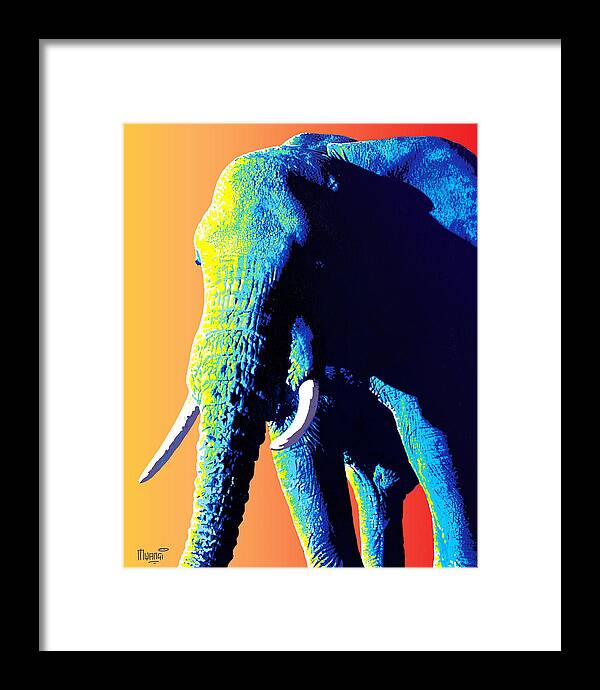 Lone Bull Framed Print featuring the digital art Jumbo by Anthony Mwangi