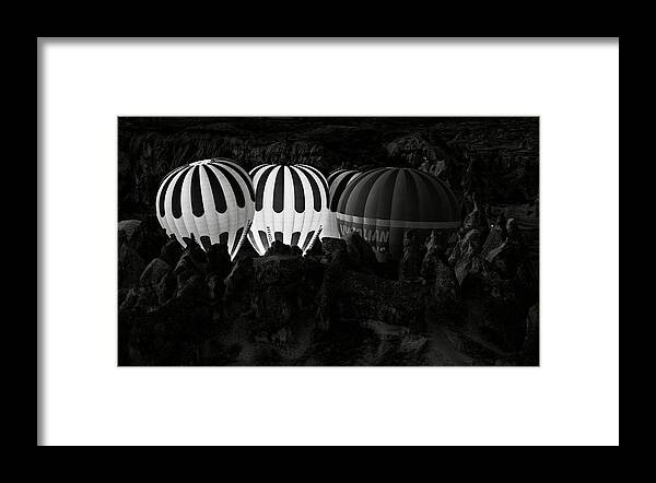 Cappadocia Framed Print featuring the photograph Jumping The Gun by Mike Kreiten