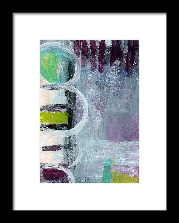 Purple Abstract Framed Print featuring the painting Junction- Abstract Expressionist Art by Linda Woods