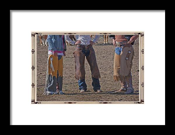 Chaps Framed Print featuring the photograph Just Talking by Judy Deist