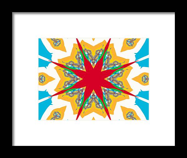 Fractal Digital Art Framed Print featuring the digital art Kaleidoscope Fractal by Ester McGuire