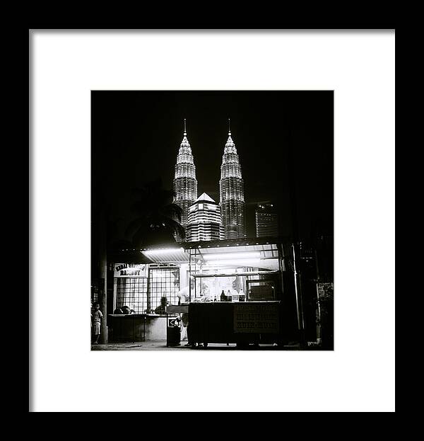 Petronas Towers Framed Print featuring the photograph Kampung Baru Night by Shaun Higson