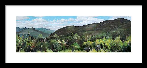 White Mountains Framed Print featuring the painting Kancamagus Mountain New Hampshire by Nancy Griswold