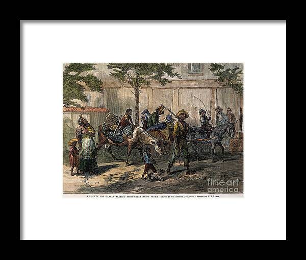 1879 Framed Print featuring the photograph Kansas: Black Emigrants by Granger